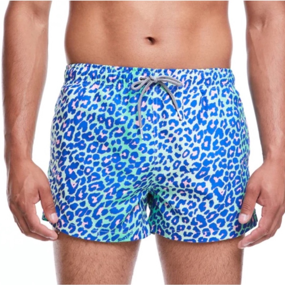 Boardies Lime Leopard Swim Trunk Shorts Size Large NWOT